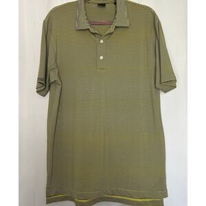 Dunning Golf Polo Men’s SZ Medium Navy And Yellow Stripe‎ WVA UMich